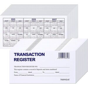 24 PCS Check Registers for Personal Checkbook, Easy to Read Checkbook Register